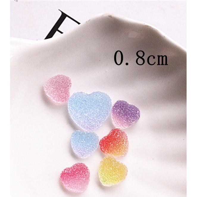 C14-Charm slime/ Dụng Cụ Trang Trí Hình Trái Tim &amp; Ngôi Sao (0.8x0.8 cm)