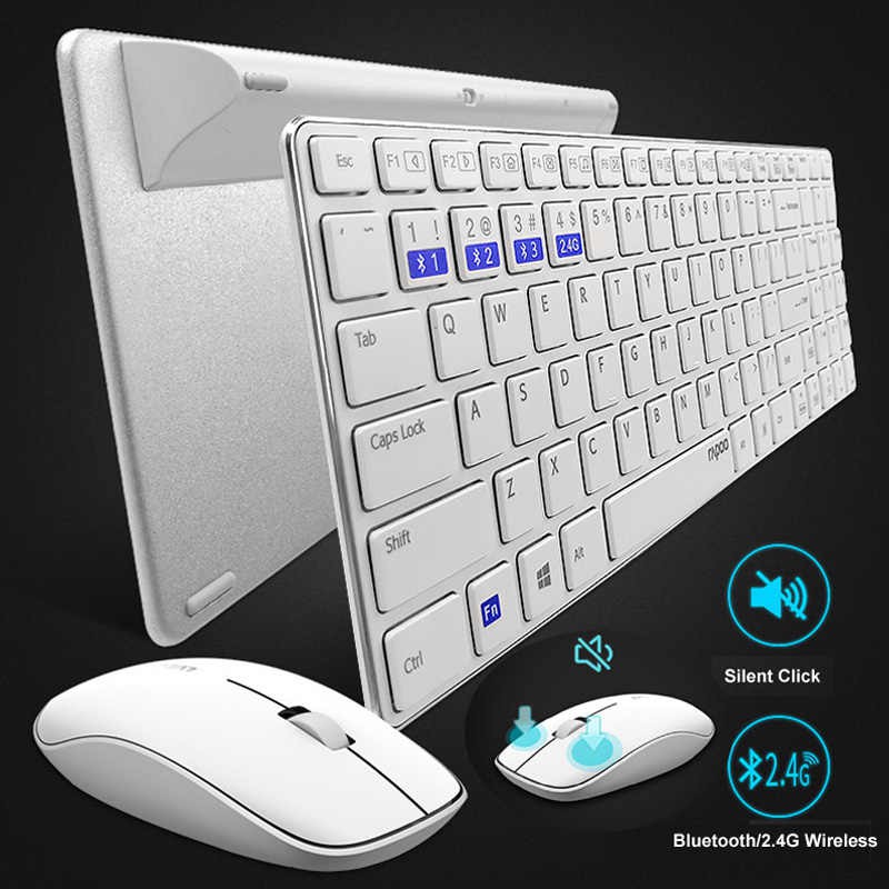 Bộ bàn phím chuột không dây Rapoo 9300M - 2 màu đen trắng - HÀNG CHÍNH HÃNG 100% - BẢO HÀNH 24 THÁNG ĐỔI MỚI