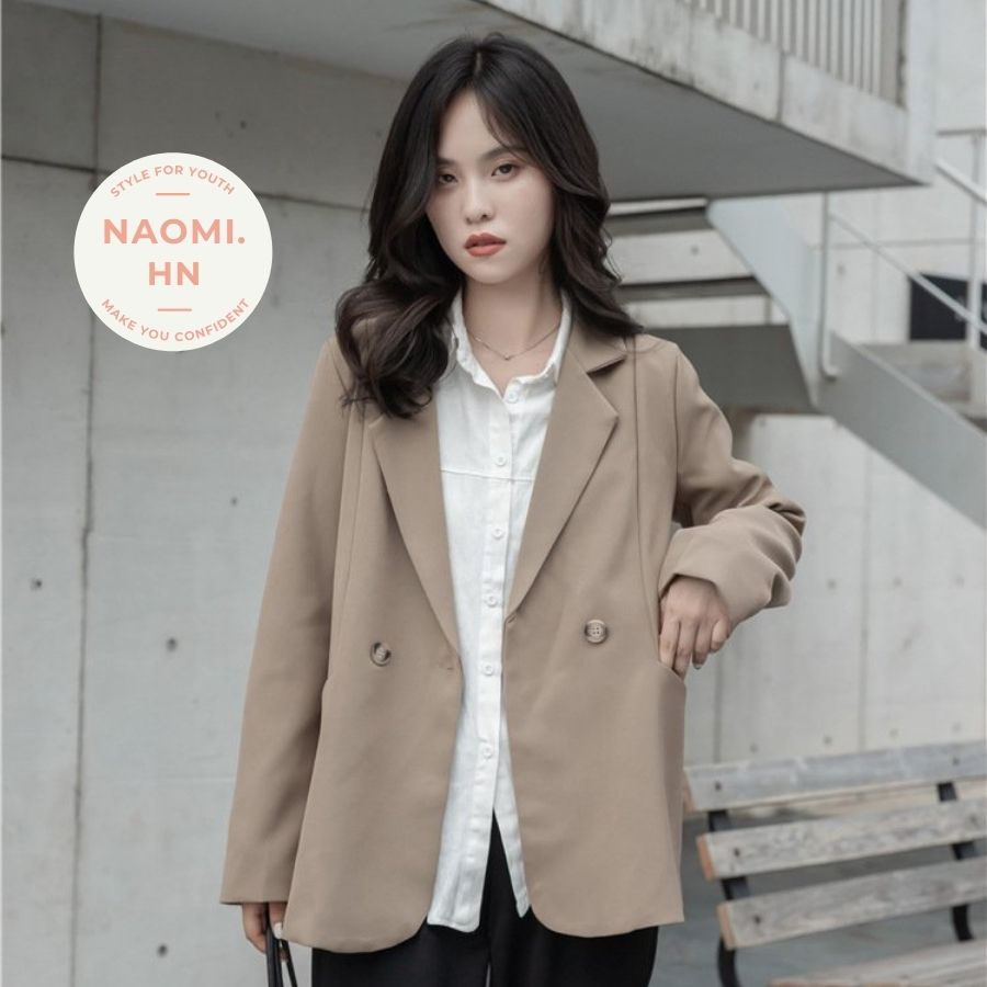 Áo blazer 2 lớp xắn gấu tay kẻ form đẹp dày dặn. Áo Vest nữ 2 lớp dài tay thiết kế form rộng tay dài pha kẻ