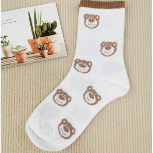 Tất cổ cao vớ tất gấu vintage cổ cao phong cách Hàn Quốc cực xinh OUYOU