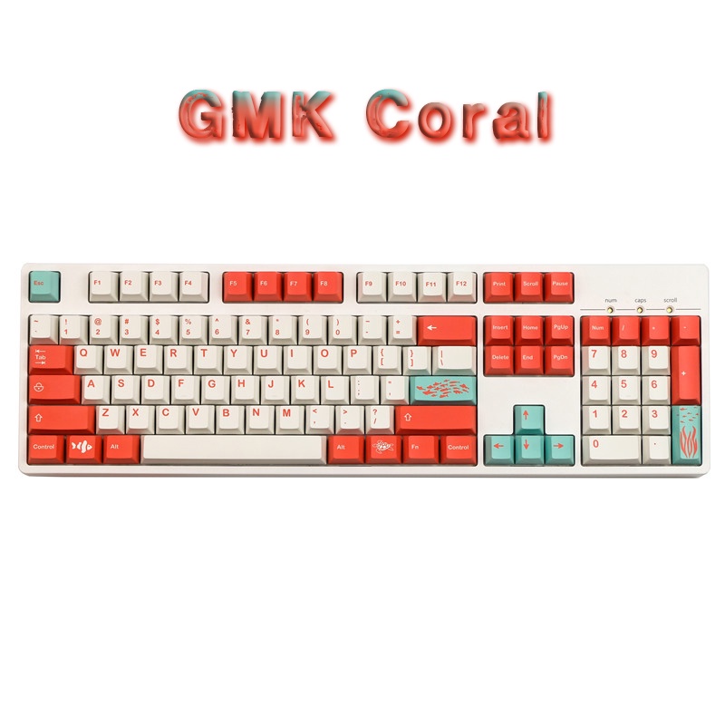 Nút Bàn Phím Cơ GMK Coral PBT Nhuộm Màu Thời Trang