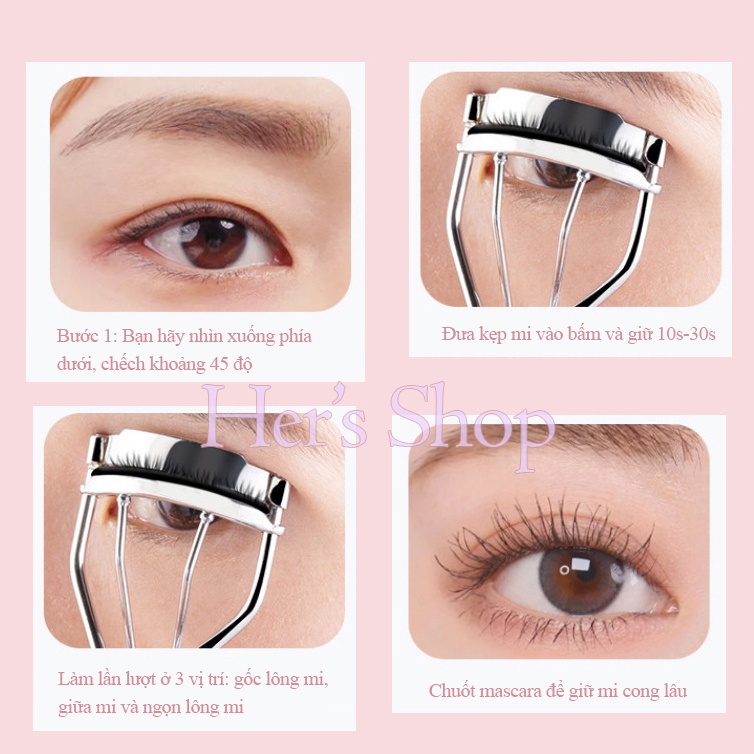 Kẹp Bấm Mi Siêu Cong Không Làm Đau Mi  - Dụng Cụ Uốn Cong Lông Mi Trang Điểm Bằng Thép Không Gỉ