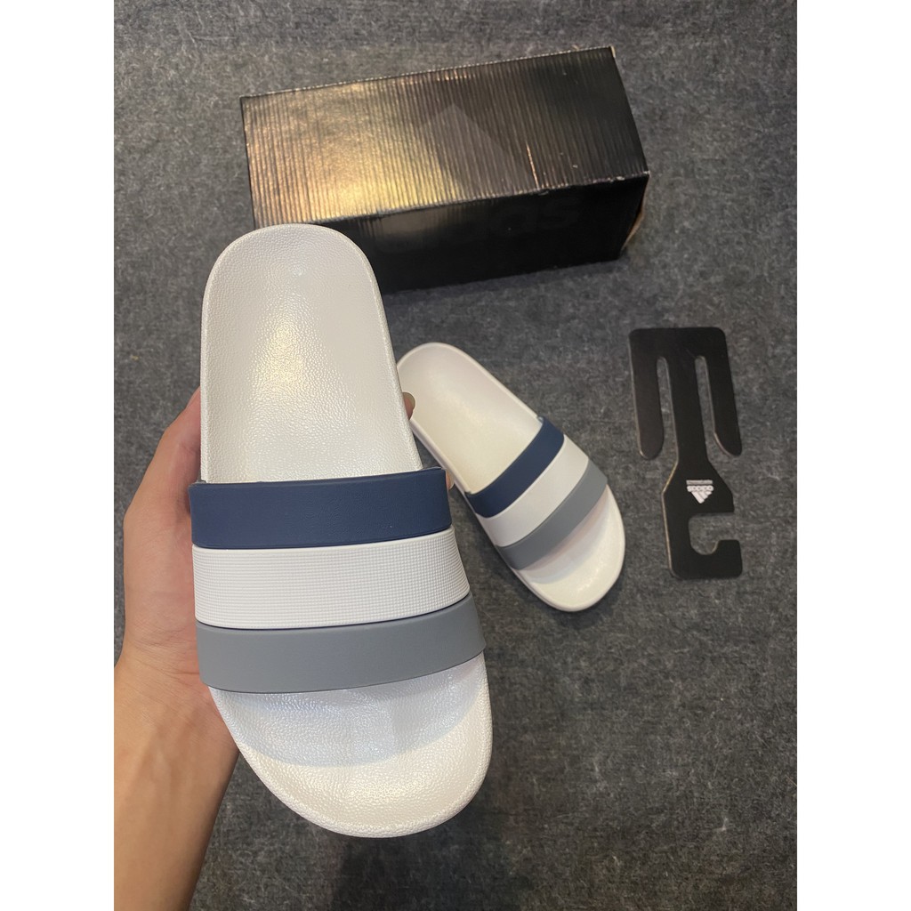 Dép adidas nam 3 sọc -trắng