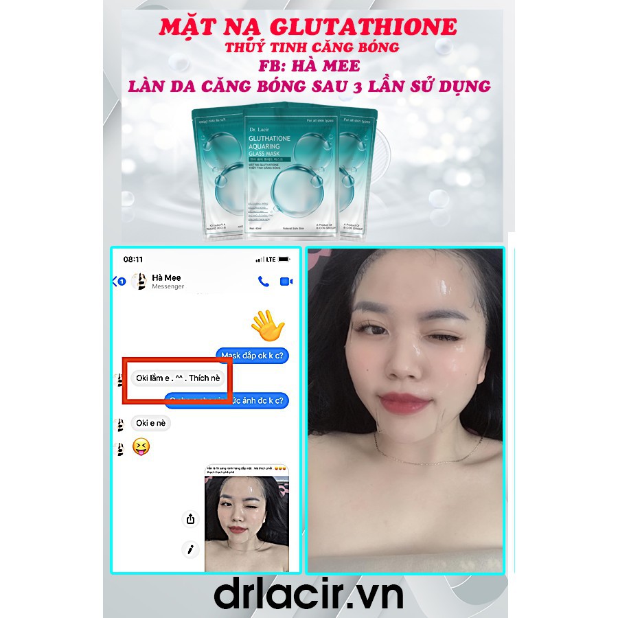 MẶT NẠ THỦY TINH CĂNG BÓNG GLUTATHIONE Dr Lacir