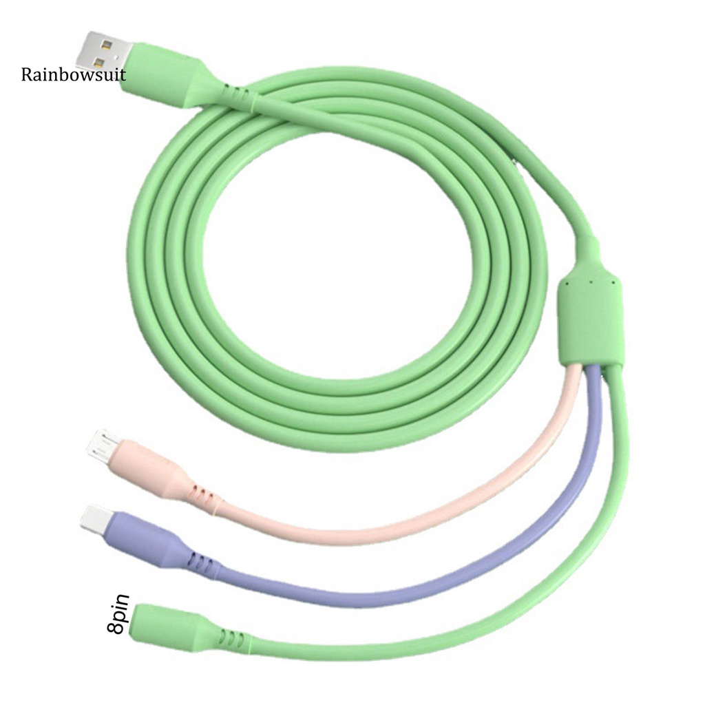 Dây Cáp Sạc Truyền Dữ Liệu Nhanh 8pin Type-C Micro Usb Màu Xanh Lá