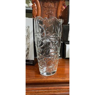 Lọ hoa thủy tinh pha lê trắng 30cm trụ bầu (các mẫu)