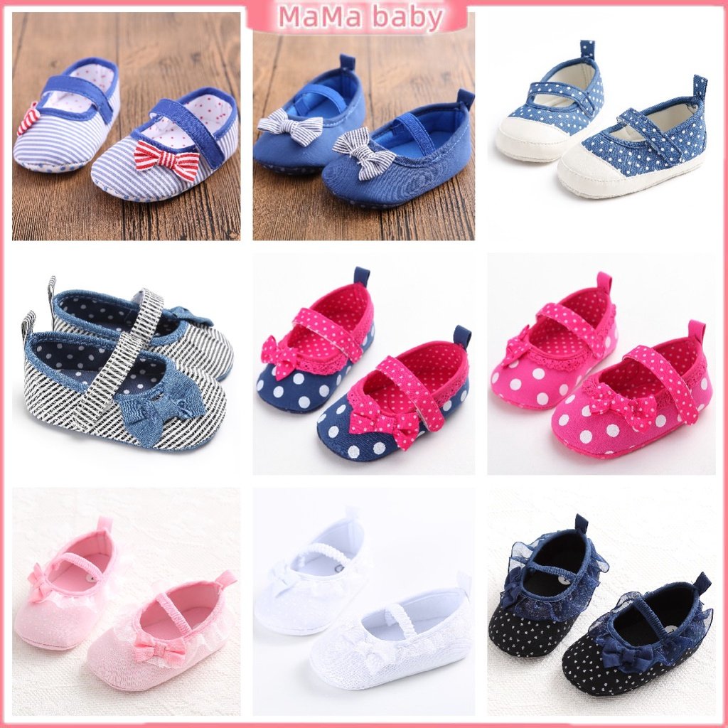 Giày Búp Bê Vải cotton Mềm Phối Màu Đính Nơ Thời Trang 2020 Cho Bé Gái
