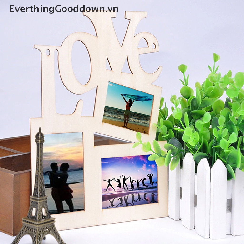 Khung Ảnh Gỗ Khắc Chữ Love Mới