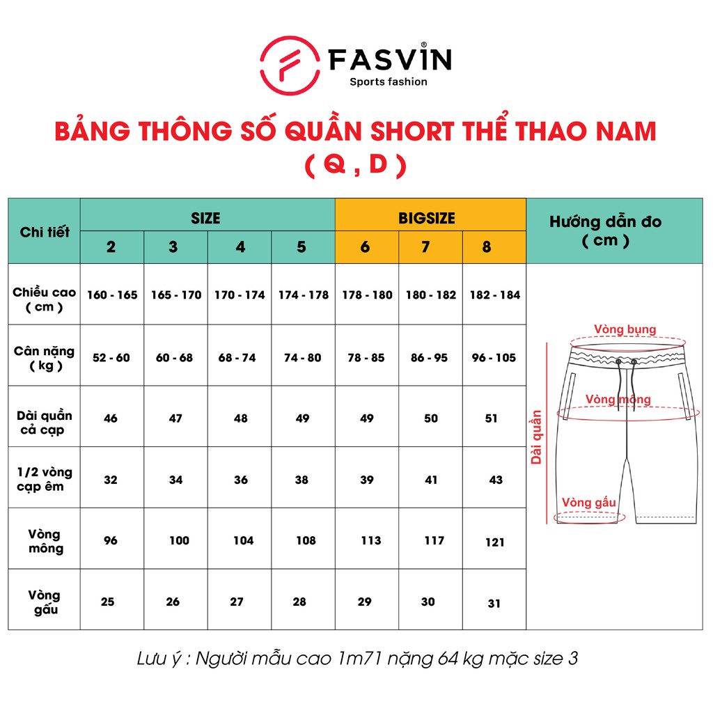 Quần short Big Size thể thao nam Fasvin D20267.SG thiết kế mạnh mẽ khoẻ khoắn chất vải cao cấp
