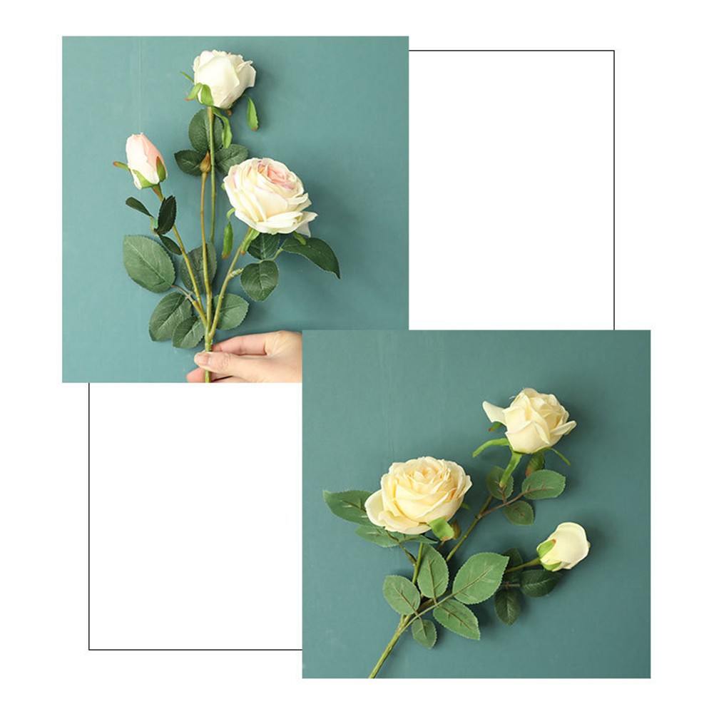 1 Nhánh Hoa Hồng Nhân Tạo DIY Trang Trí Nhà Cửa / Tiệc Cưới