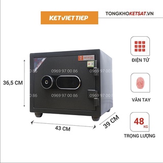 Két sắt mini chống cháy kvt25đt vân tay điện tử việt tiệp chính hãng giá rẻ
