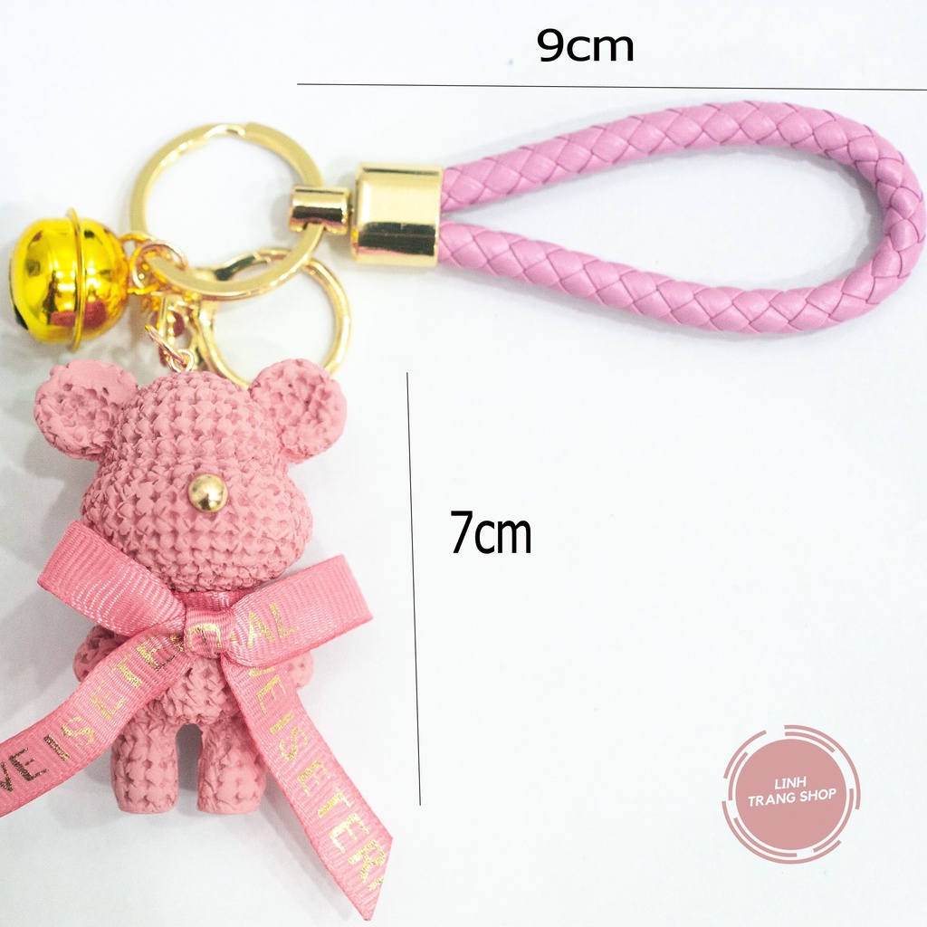 Móc Chìa Khoá Gấu Thắt Nơ Cute, Móc Khoá Keychain Hình Gấu Dễ Thương