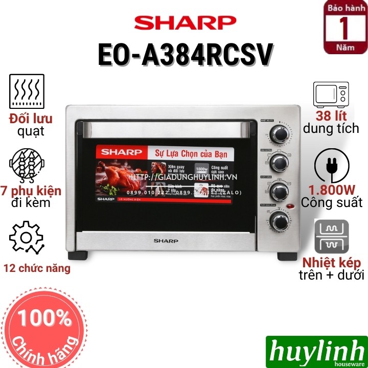 [Mã ELHAMS5 giảm 6% đơn 300K] Lò nướng đối lưu Sharp EO-A383RCSV-ST - 38 lít