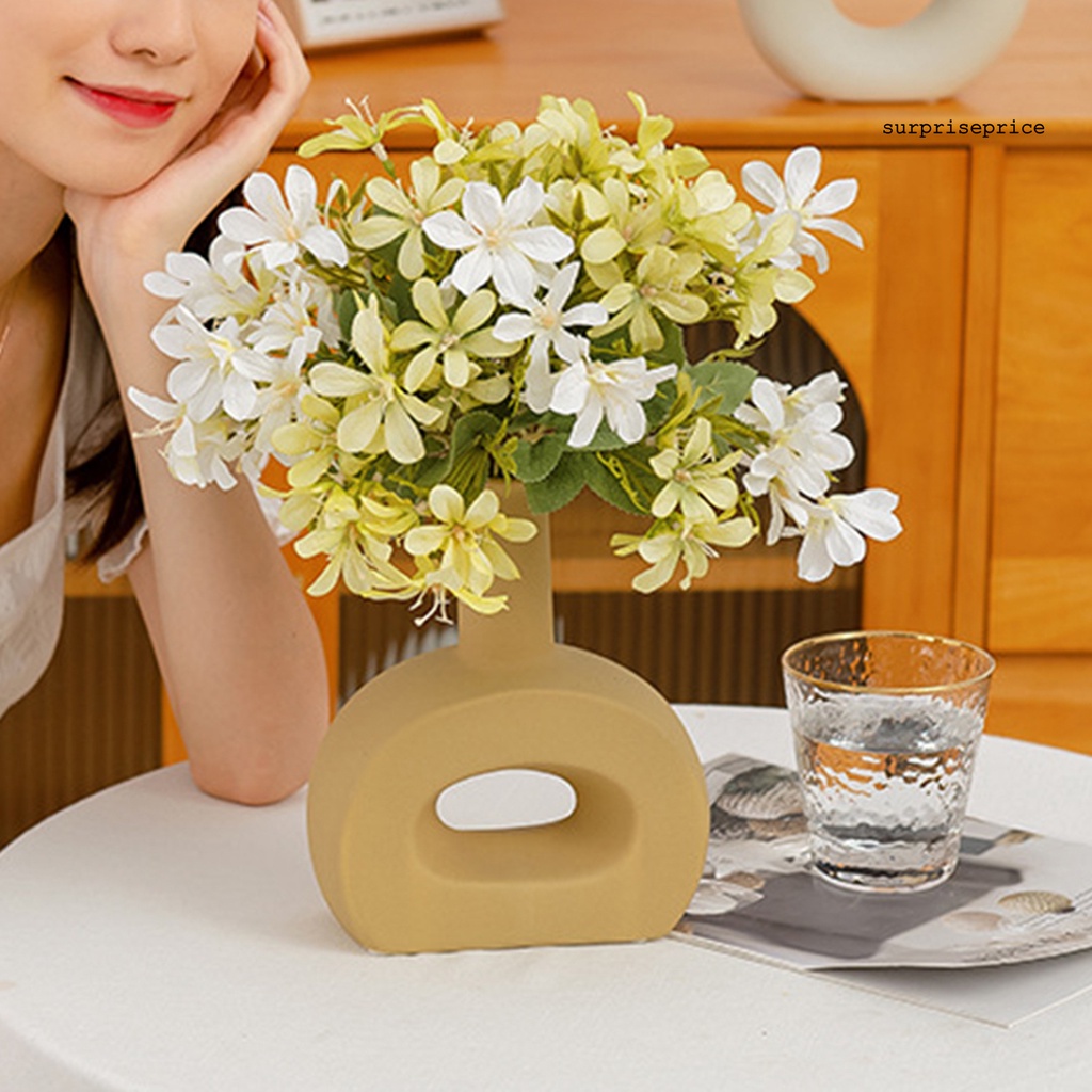 Set 5 nhánh hoa giả bằng vải sống động để trang trí nhà cửa