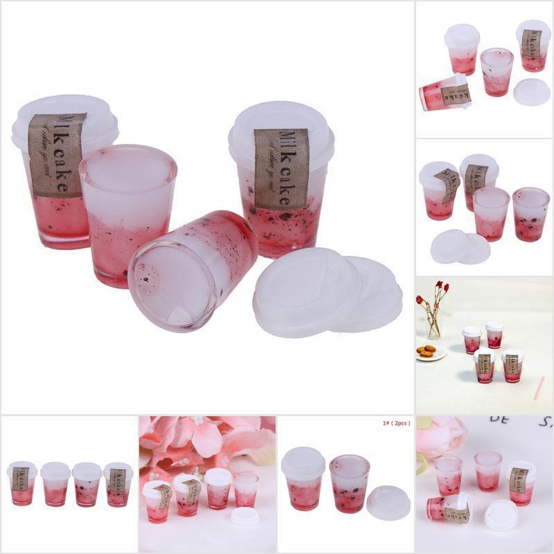 [HoMSI] 2Pcs 1/12 Dollhouse Mini Simulation Drinks Model Fruit Drink Doll House Decor SUU