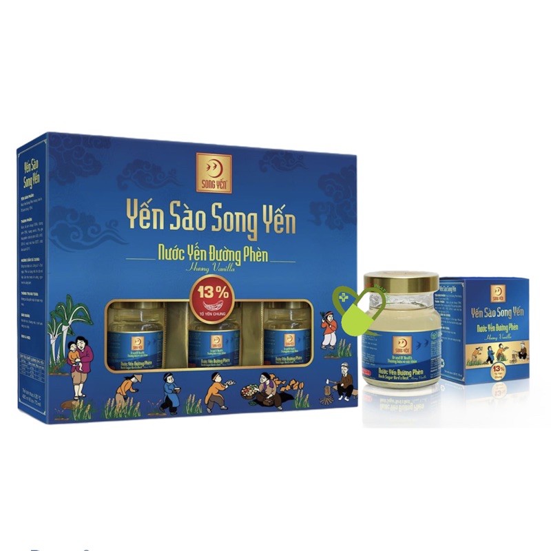 Nước Yến Đường Phèn Hương Vani - YẾN SÀO SONG YẾN - Hương Vani - Lốc 6 x 70 ml