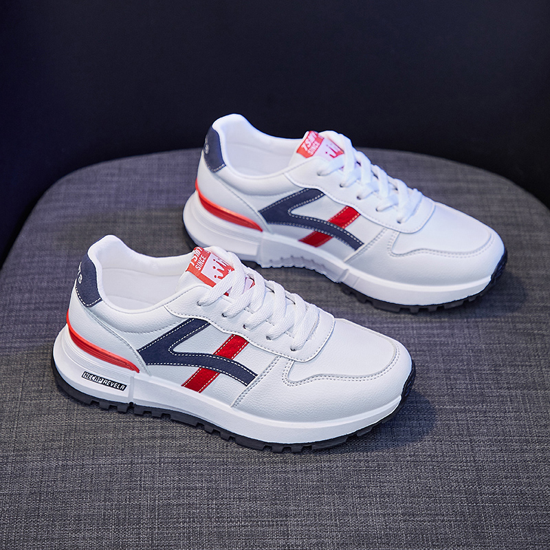 Giày Thể Thao Da Mũi Tròn Phong Cách retro Cho Nữ