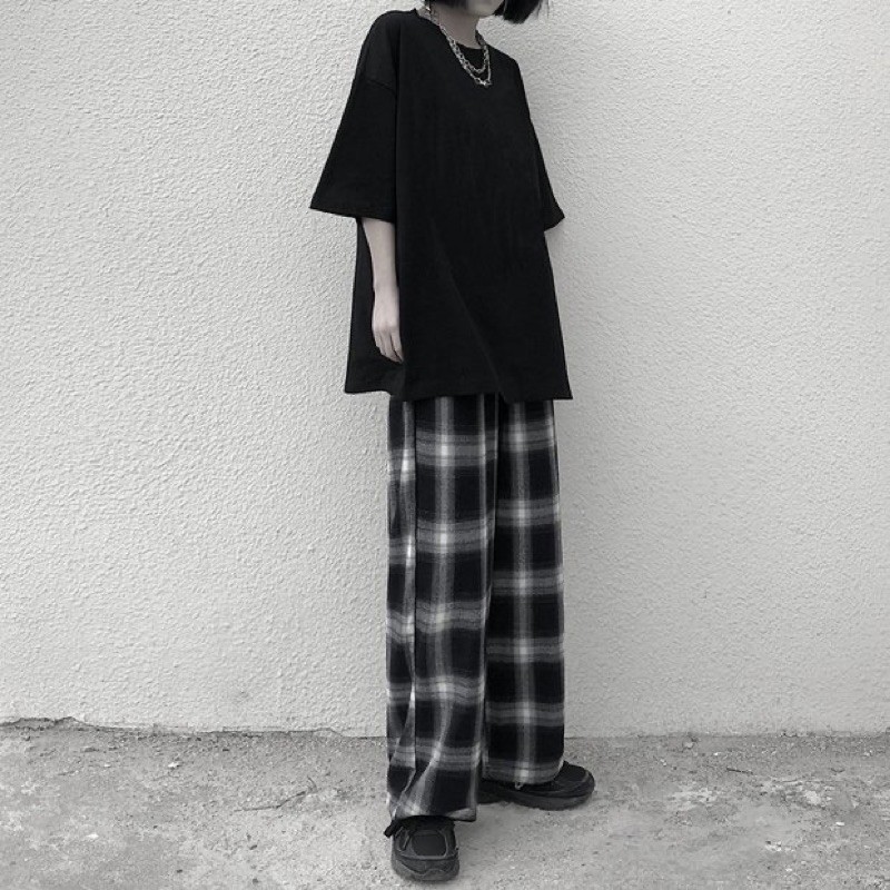 Quần ống rộng kẻ caro Lylyshop, quần ống suông họa tiết kẻ caro form rộng Unisex - quần kẻ 630 | BigBuy360 - bigbuy360.vn