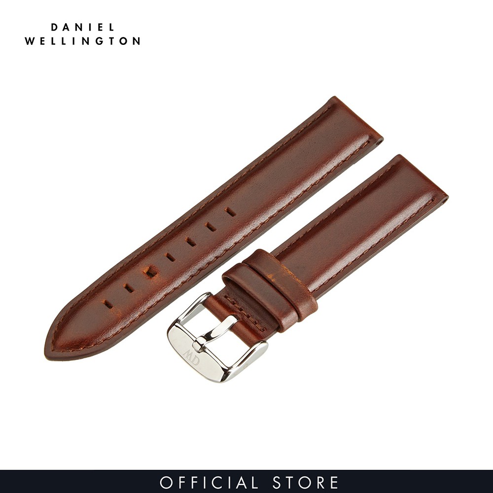 Dây da đồng hồ Daniel Wellington 18mm khóa màu bạc - Cho đồng hồ Classic 36mm