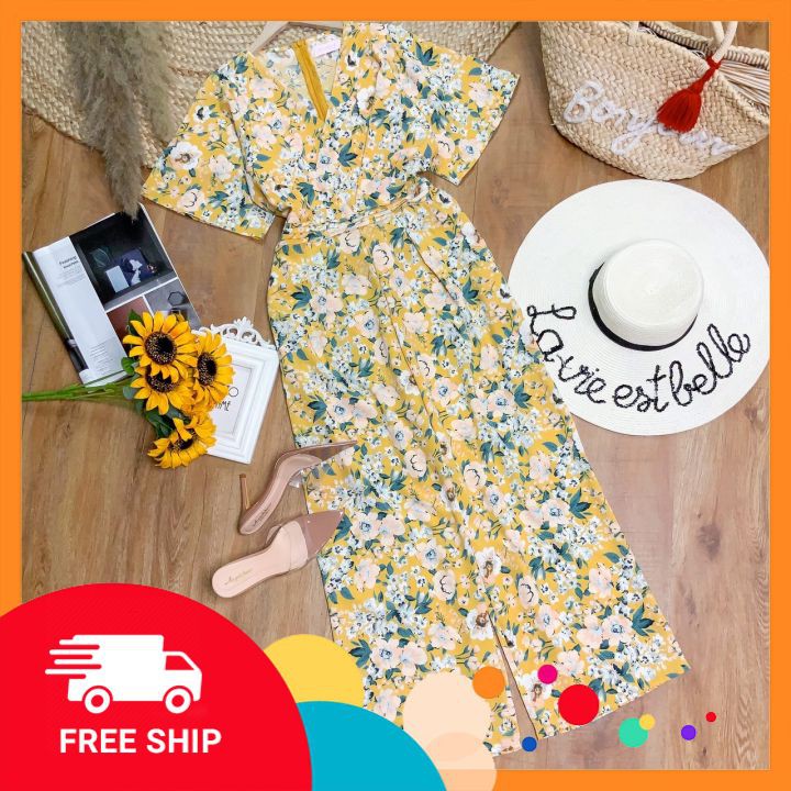Jumpsuit hoa cho ngày Tết⭐️𝑭𝑹𝑬𝑬𝑺𝑯𝑰𝑷⭐️Jum cánh dơi, mặc siêu tôn dáng | BigBuy360 - bigbuy360.vn