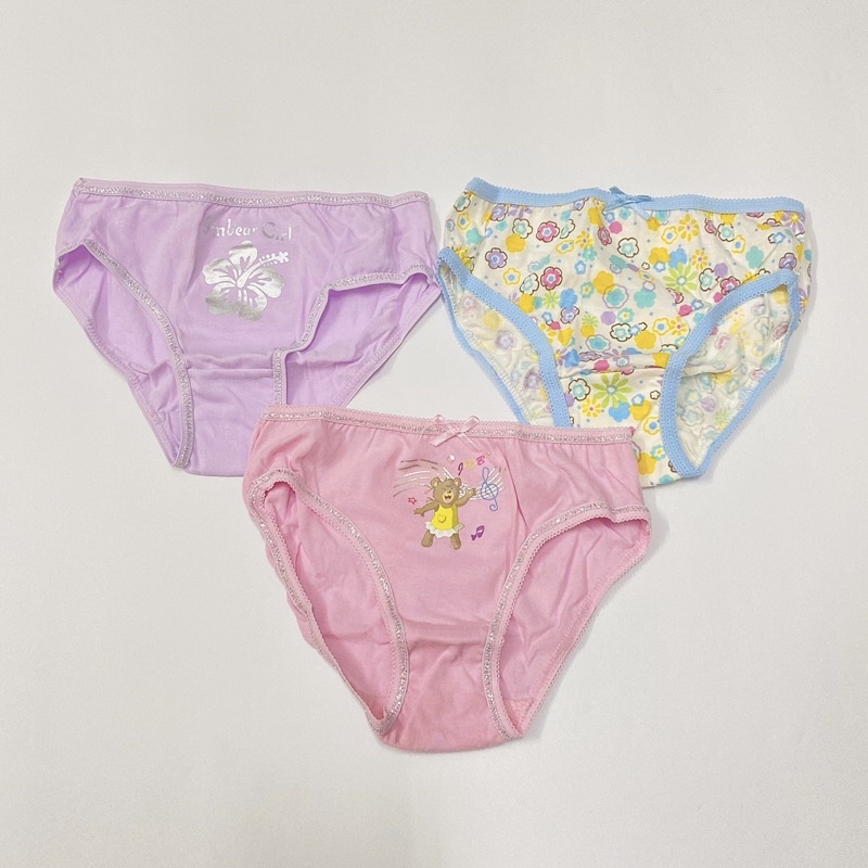 Sét 3 quần chip tam giác bé gái, quần lót trẻ em cotton cao cấp mềm mịn thoáng mát