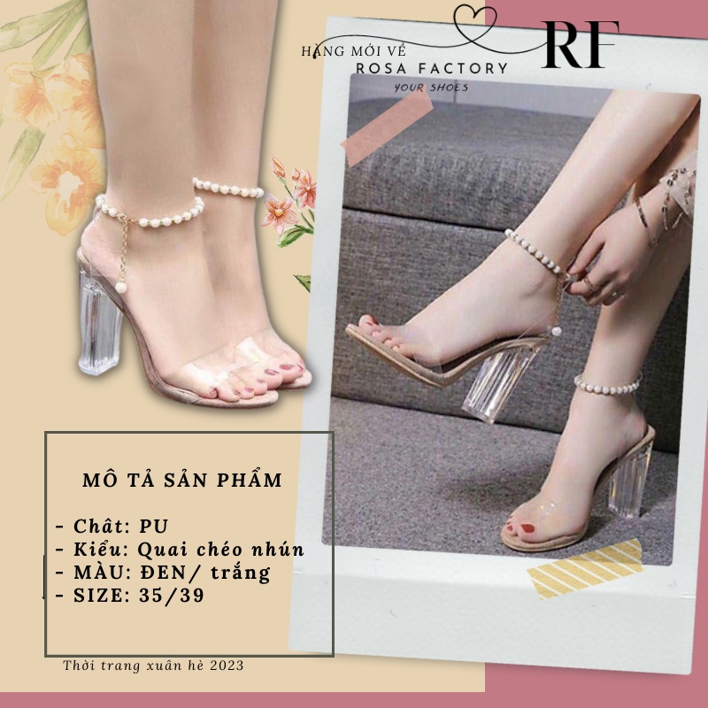 Giày cao gót 9 phân quai trong chuỗi - CG 0464