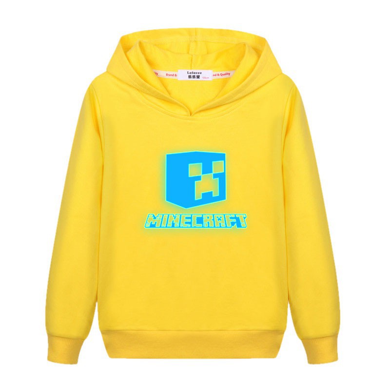 Áo Khoác Hoodie Dạ Quang In Hình Game Minecraft Thời Trang Mùa Thu 2020 Cho Bé Trai