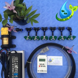 Máy phun sương tưới lan tự động 6 béc phun sương tưới lan 4 hướng