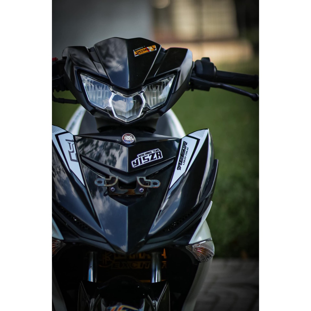 Tem rời exciter 150 y15zr trắng đen mặt nạ đen , tem e lớp cao cấp