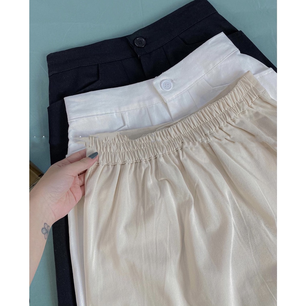 Chân váy kaki cạp lưng chun co dãn - Quần váy dáng xòe midi 3 màu baisic Daski | BigBuy360 - bigbuy360.vn