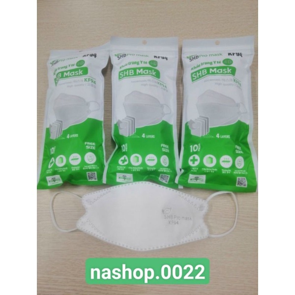 [Mã LIFE1404ALL50K giảm 10% đơn 200K] Khẩu trang KF 94 - SHB Pro Mask 1 gói/10 chiếc