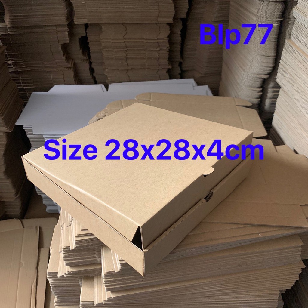 Hộp carton đựng bánh PIZZA size 28x28x4cm bộ 20 hộp carton