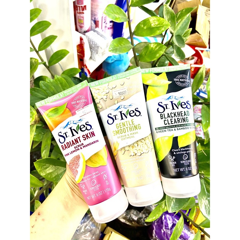 Sữa Rửa Mặt Tẩy Tế Bào Chết St.Ives 2 trong 1 dành cho da dầu mụn, da khô & làm trắng da 170ML