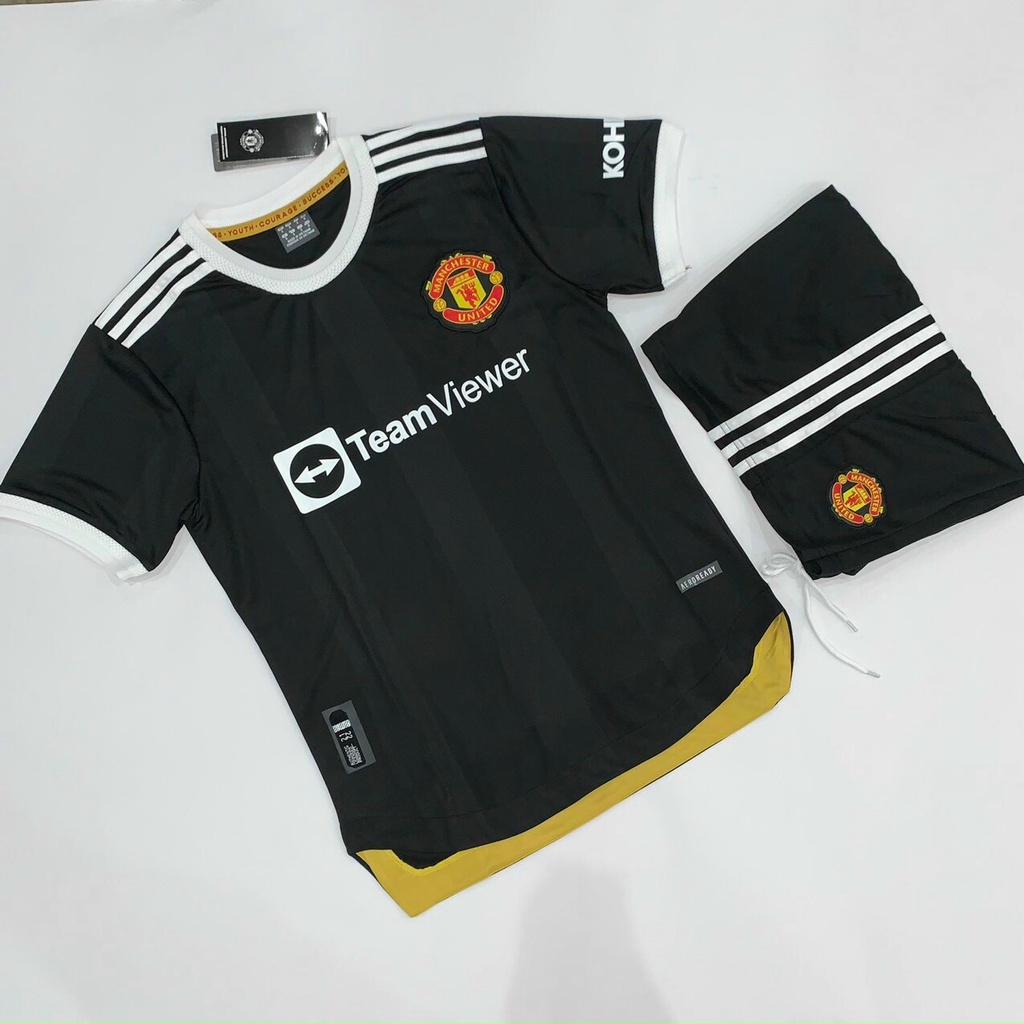 Áo MU Màu Đen Bản Team View 21/22 ⚡FREESHIP⚡ Bộ Quần Áo Đá Banh CLB Manchester United mùa giải 2021/22 Bản Gai Thái