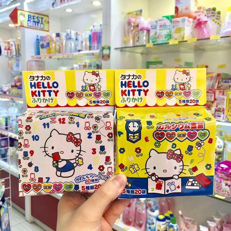 Rắc Cơm HELLO KITTY set 20 gói nhỏ 5 vị cá hồi, rong biển, trứng, thịt, rau củ | hàng nội địa Nhật