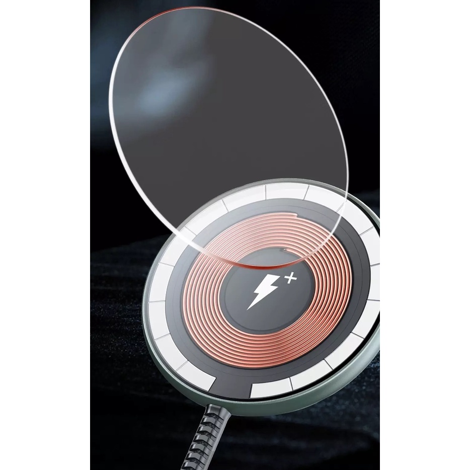 Đế sạc nhanh không dây WIWU 15W Magnetic Wireless charger cho Smart Phone 12 , 13 Max , Bảo hành 12 tháng