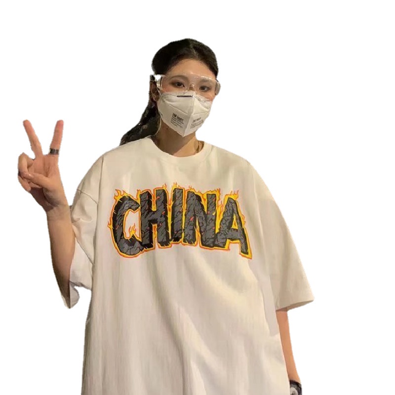 Áo Thun Dáng Rộng In Họa Tiết Hoạt Hình Phong Cách Hip Hop Hàn Quốc Thời Trang Mùa Hè Cho Nam Và Nữ