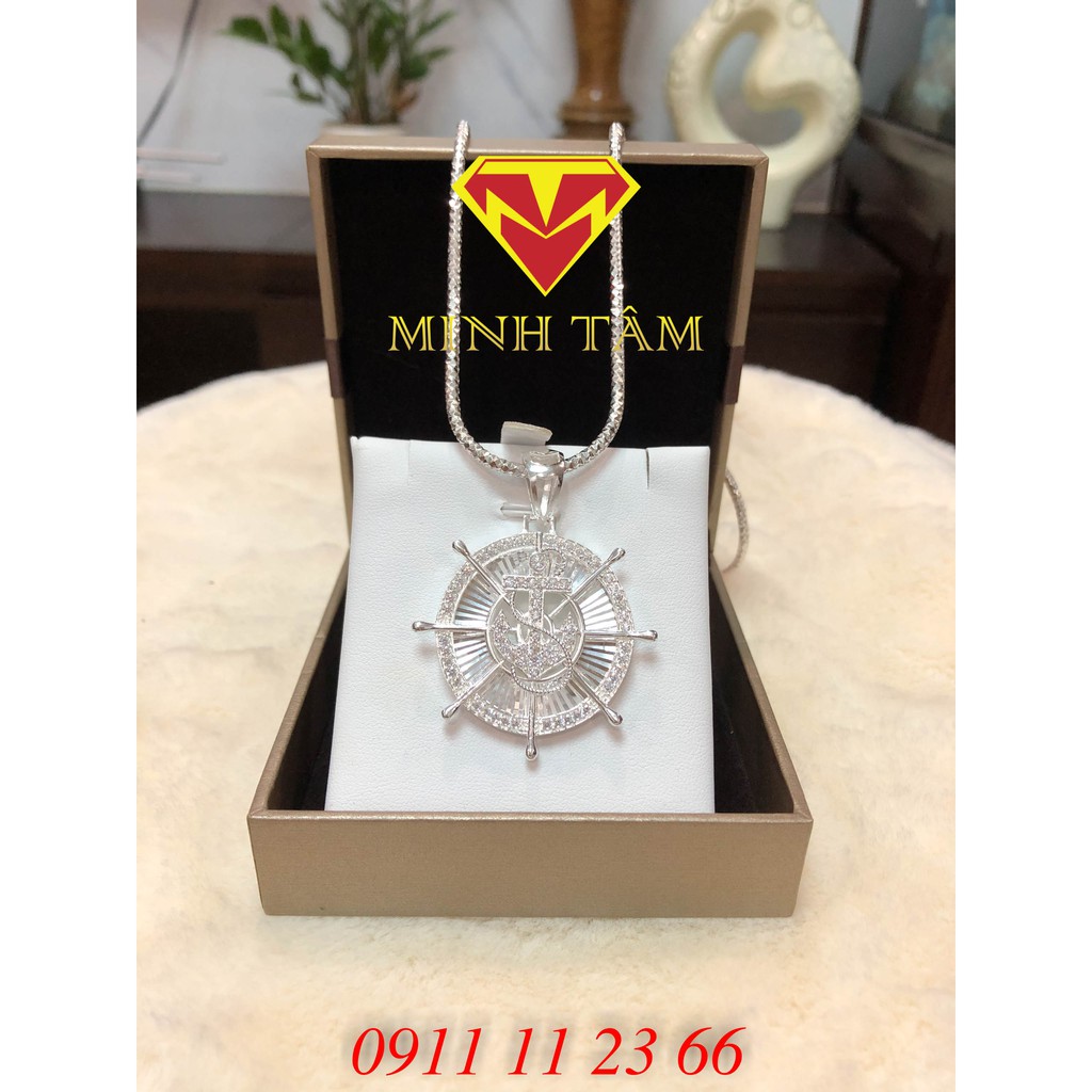 Mặt dây chuyền bánh lái mỏ neo chất liệu bạc ta cho nam-Minh Tâm Jewelry