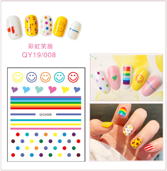 Nhãn dán móng tay hình trứng luộc 3D nhỏ xinh tươi tắn thời trang