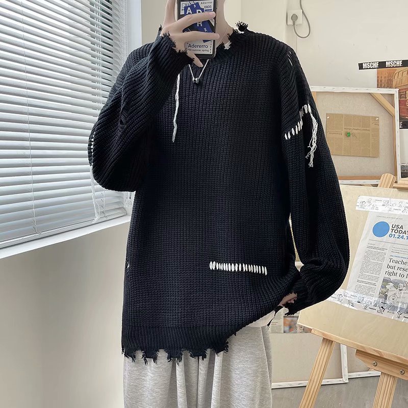 Áo len dài tay cổ tròn thiết kế thời trang Hàn Quốc dành cho nữ