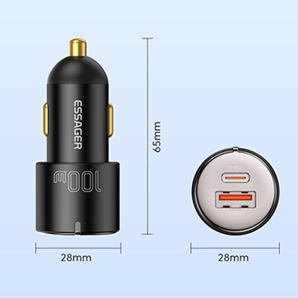 Ổ Cắm Sạc Nhanh 100W QC3.0 Type C Cho Xe Hơi