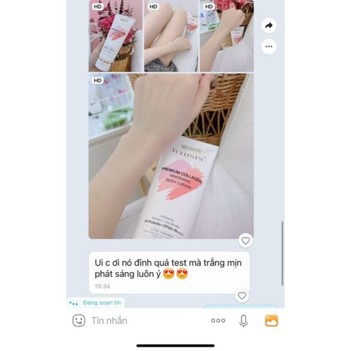 Kem Dưỡng Da Body Collagen Whisis Dưỡng Trắng Nâng Tone Chống Nắng CAO CẤP