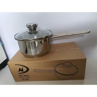 Nồi inox 3 đáy 16cm dùng quánh cháo, bột cho bé