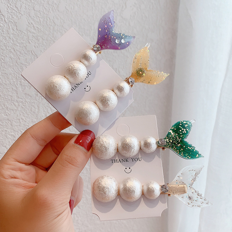 Kẹp tóc đính ngọc trai nhân tạo xinh xắn theo phong cách 2092610