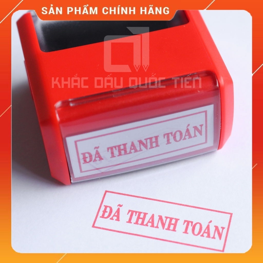 Con dấu đã thanh toán có mực sẵn đóng hơn 1000 lần kích thước 14x38mm,20x47mm,22x28mm