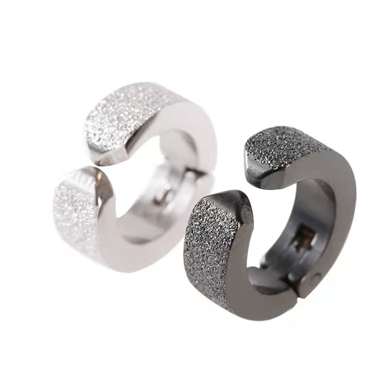 Khuyên tai titan cát óng ánh, bông tai nam nữ kẹp không cần bấm lỗ unisex thời trang - ChuotsStory