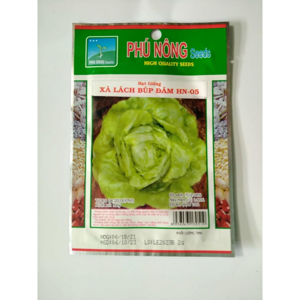 Hạt Giống Xà Lách Đăm - Xà Lách Cuốn Búp Bịch 2g