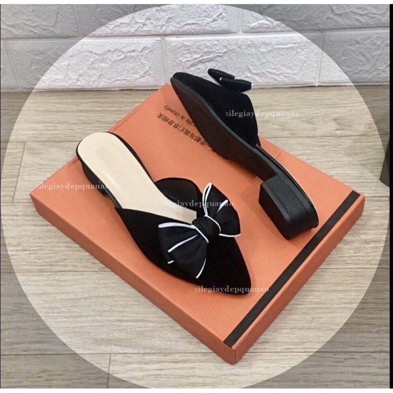 Sục bít mũi đen đính nơ to siêu sang SNT | BigBuy360 - bigbuy360.vn