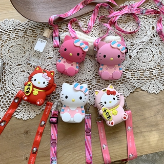 Túi Đeo Vai Bằng Silicon Hình Mèo Hello Kitty Kiểu Hàn Quốc Dễ Thương Cho Bé