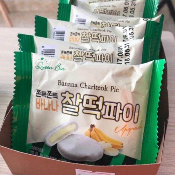 [Hàng Mới] Bánh Mochi Chuối Queen Bin Hàn Quốc 310g. Dẻo Thơm Ngon